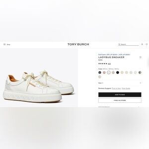 Tory Burch White Ladybug Sneakers